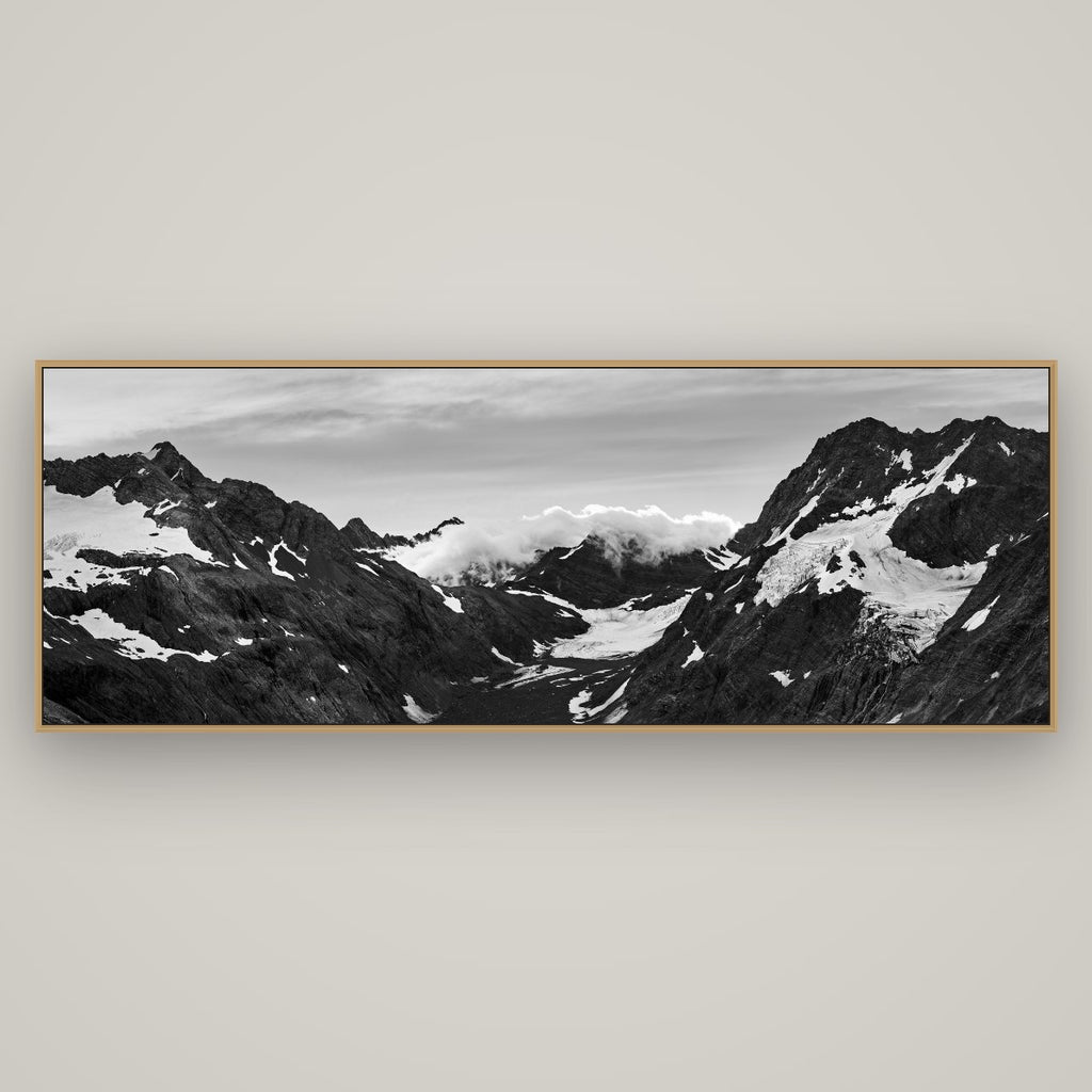 Mueller's Last Light, Mount Cook National Park, Basel Natural Oak, 198×70 cm. New Zealand fine art wall art by Stephen Milner.