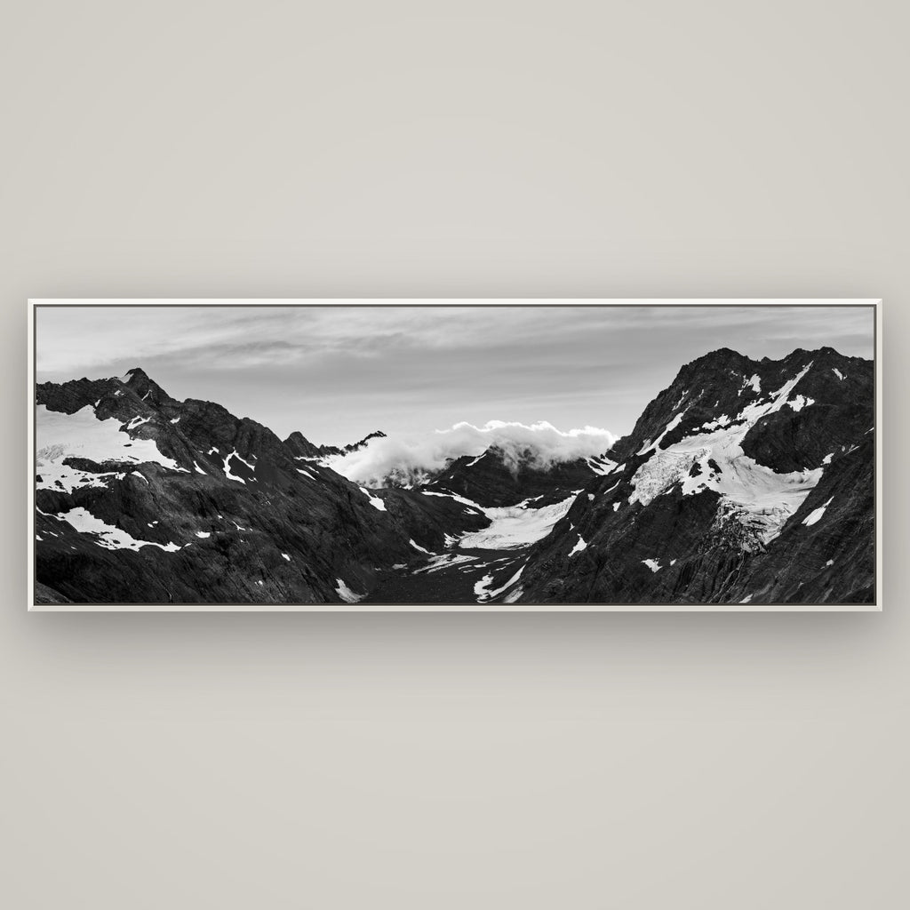 Mueller's Last Light, Mount Cook National Park — Basel White, 198×70 cm. New Zealand fine art wall art by Stephen Milner.