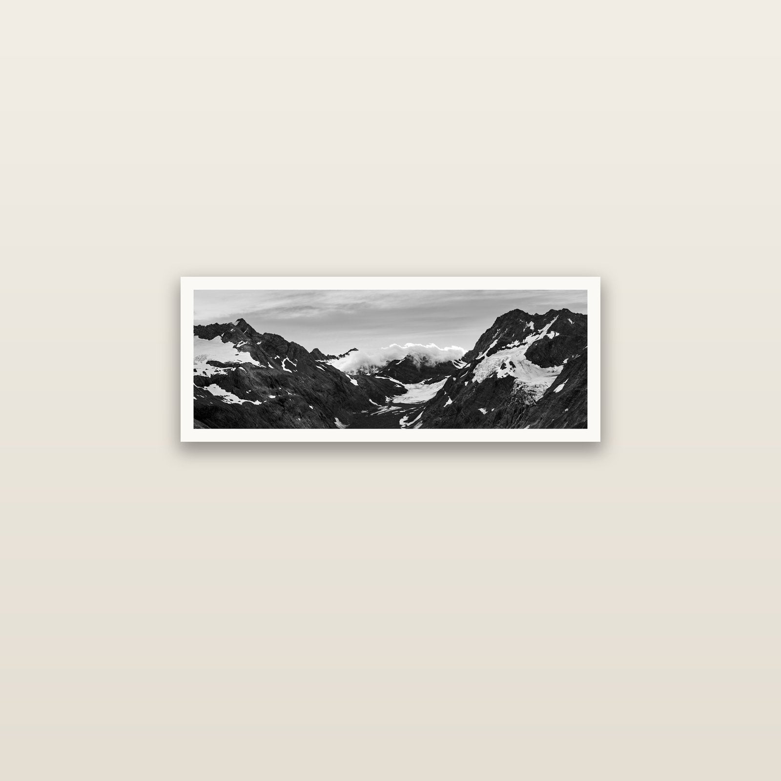 Mueller's Last Light, Mount Cook National Park — Hahnemühle fine art print, 76 × 25 cm. New Zealand fine art landscape photography by Stephen Milner.