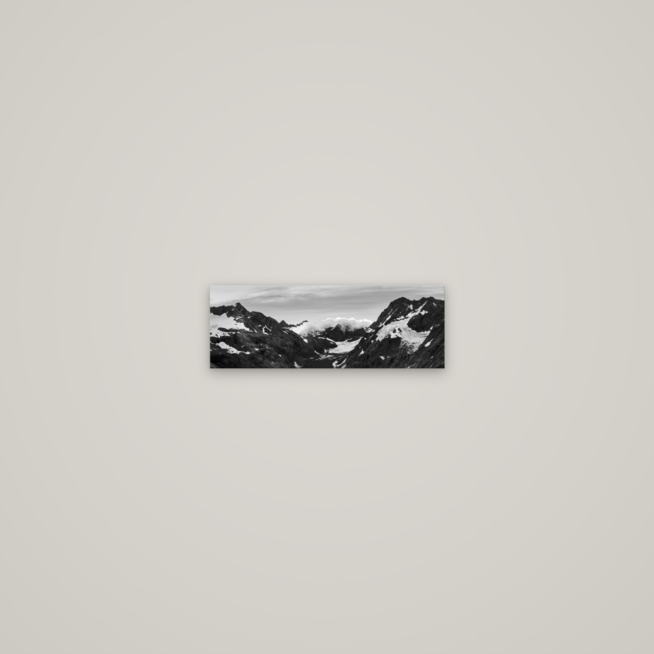 Mueller's Last Light, Mount Cook National Park — No frame, 34×12 cm. New Zealand fine art wall art by Stephen Milner.
