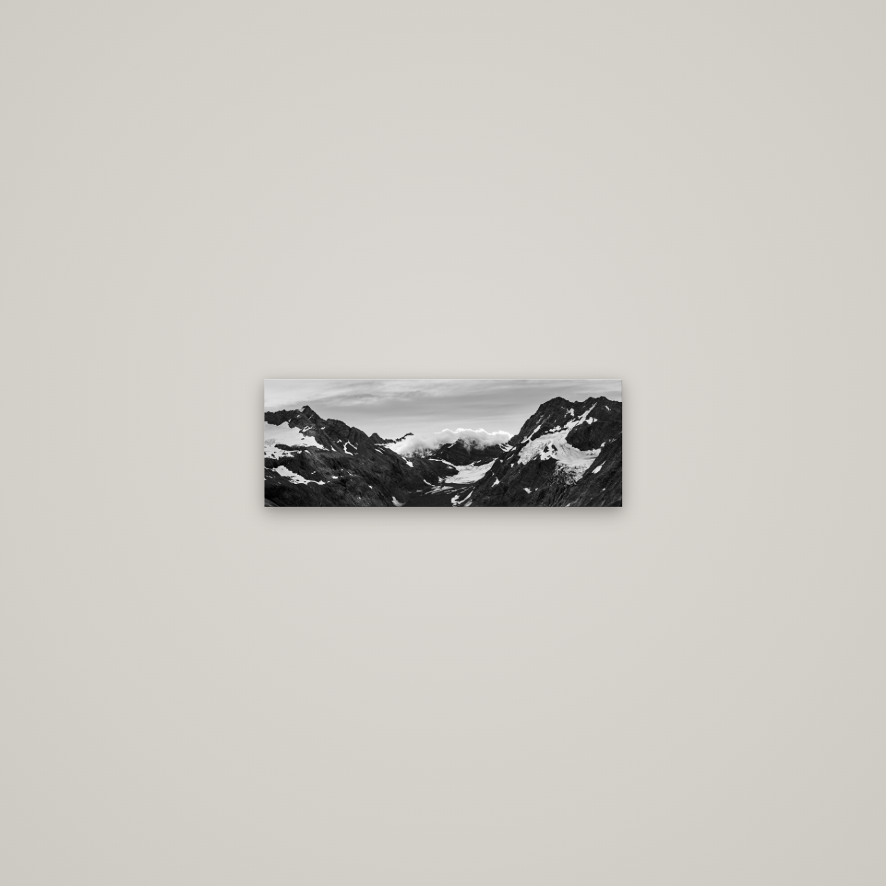 Mueller's Last Light, Mount Cook National Park — No frame, 45×16 cm. New Zealand fine art wall art by Stephen Milner.
