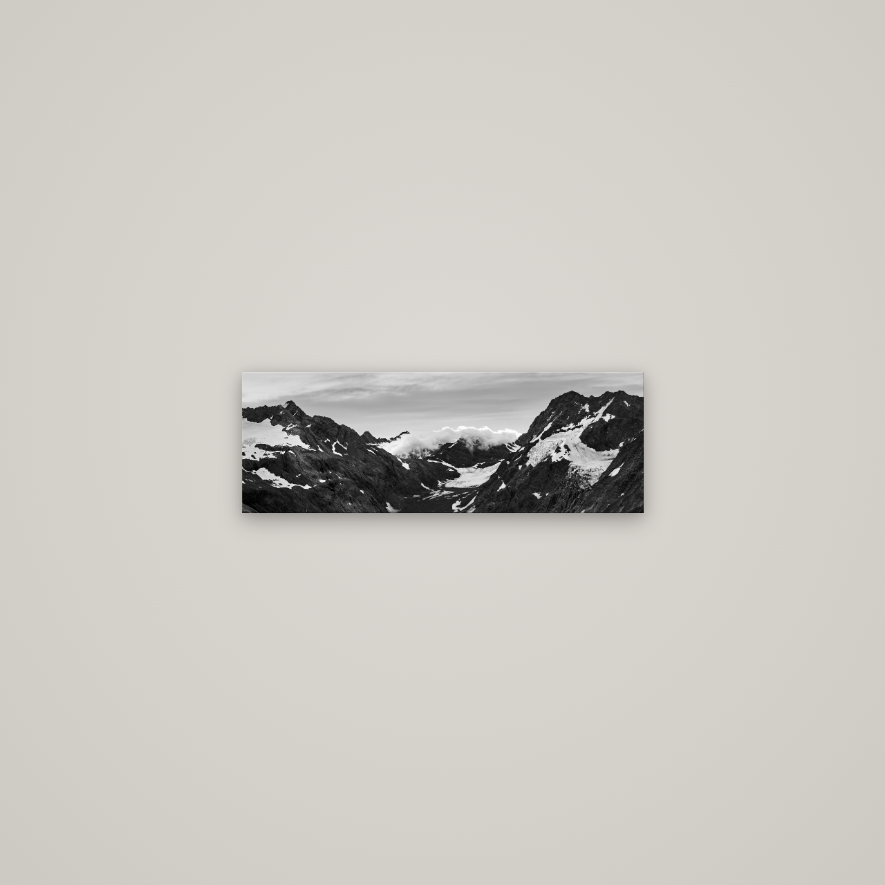 Mueller's Last Light, Mount Cook National Park — No frame, 57×20 cm. New Zealand fine art wall art by Stephen Milner.