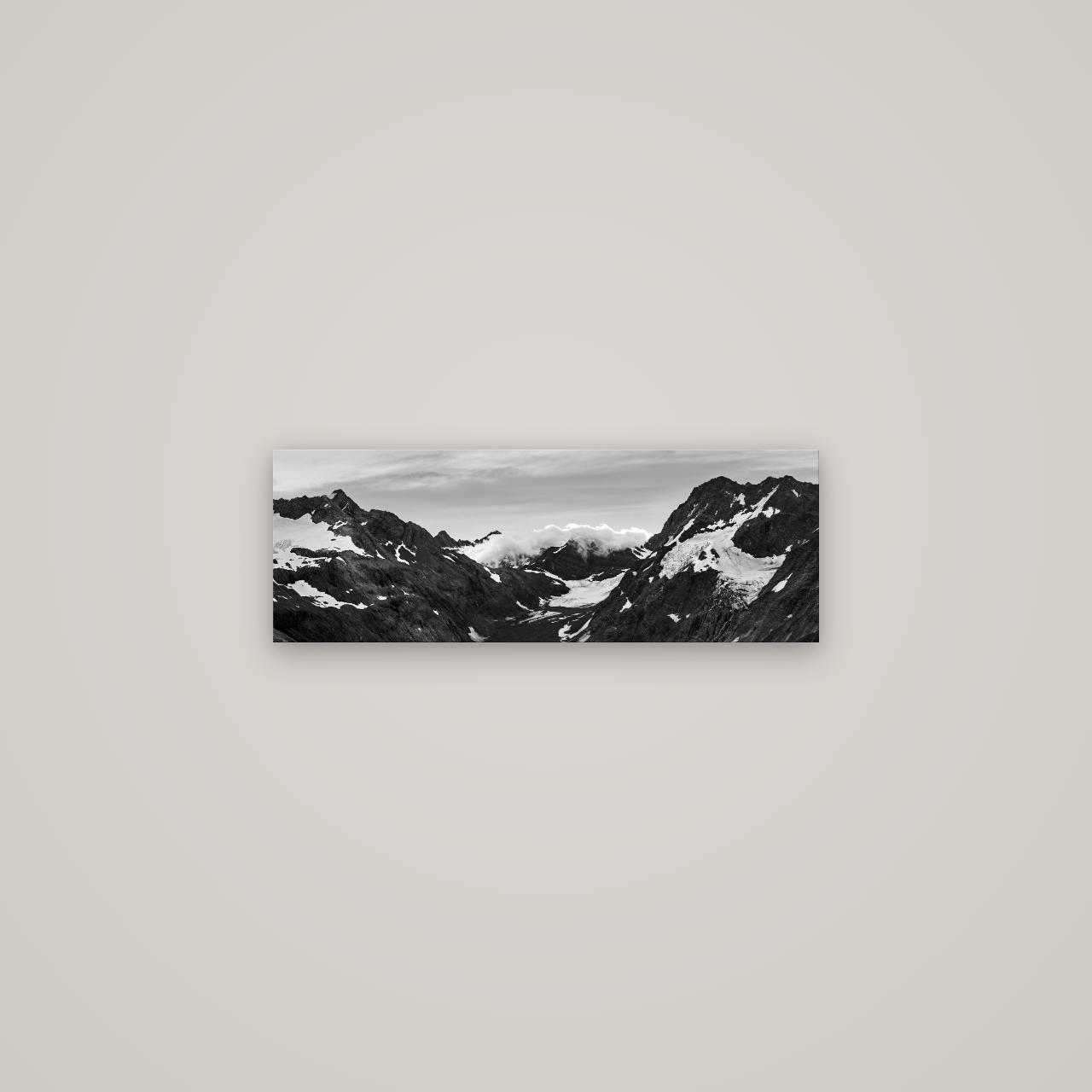 Mueller's Last Light, Mount Cook National Park — No frame, 68×24 cm. New Zealand fine art wall art by Stephen Milner.
