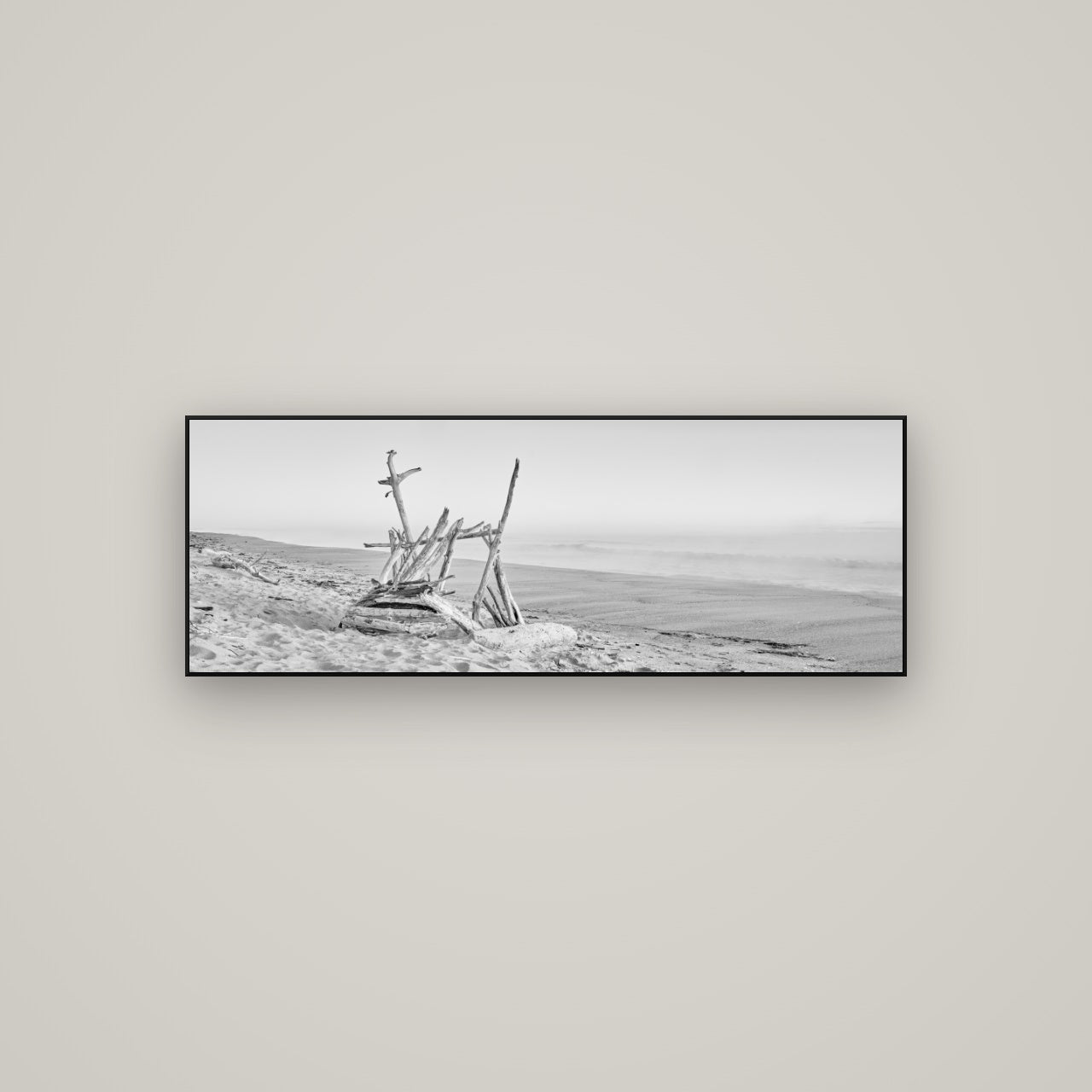 Natures Architecture, Whakatāne Beach — ArtBox Black, 113×40 cm. New Zealand fine art wall art by Stephen Milner.