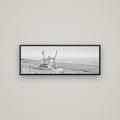 Natures Architecture, Whakatāne Beach — Basel Black, 113×40 cm. New Zealand fine art wall art by Stephen Milner.