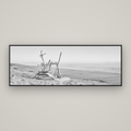 Natures Architecture, Whakatāne Beach — Basel Black Matte, 198×70 cm. New Zealand fine art wall art by Stephen Milner.