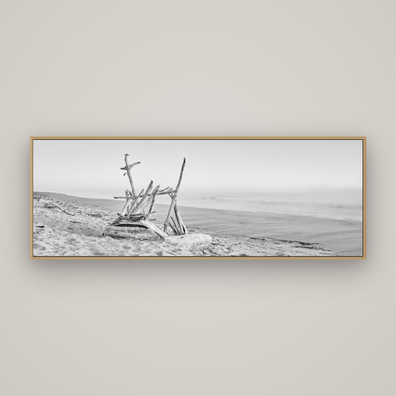 Natures Architecture, Whakatāne Beach, Basel Natural Oak, 170×60 cm. New Zealand fine art wall art by Stephen Milner.
