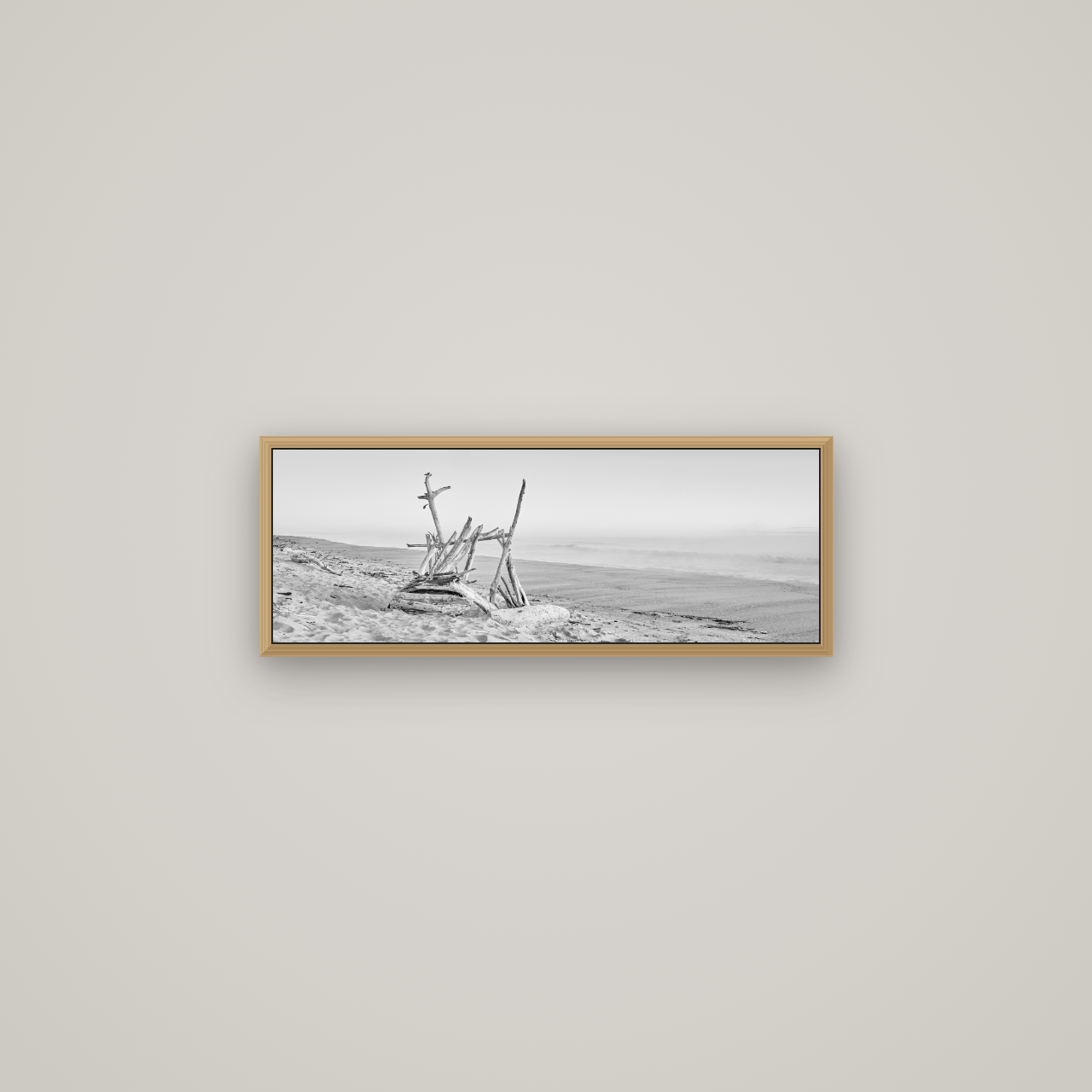 Natures Architecture, Whakatāne Beach, Basel Natural Oak, 68×24 cm. New Zealand fine art wall art by Stephen Milner.