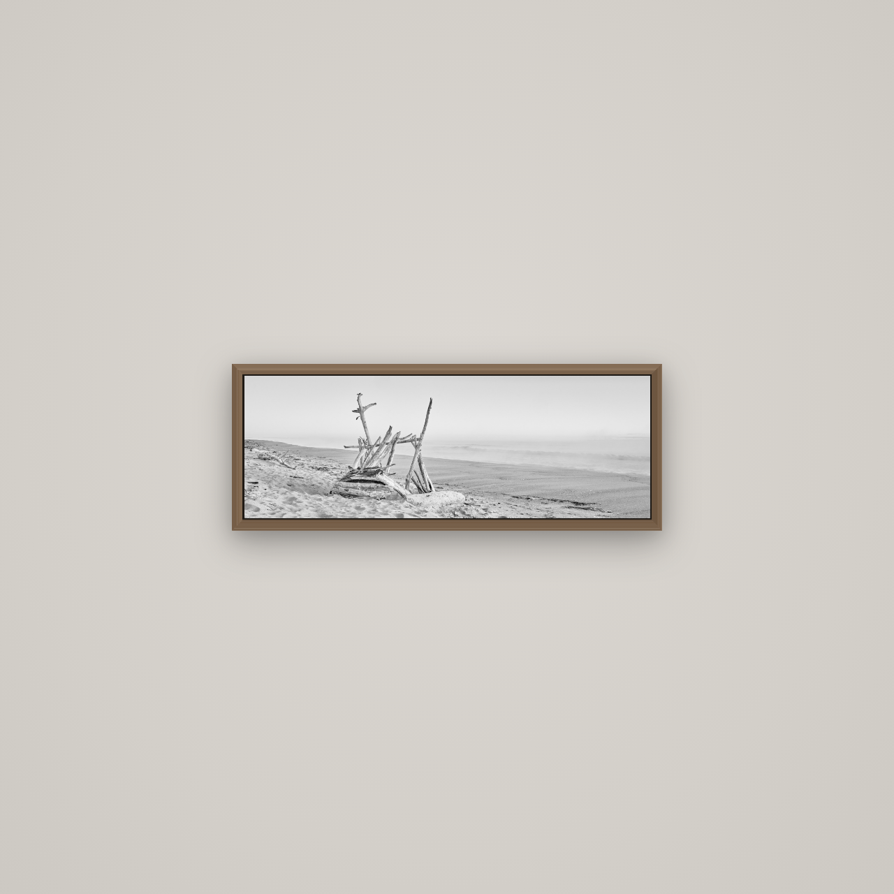 Natures Architecture, Whakatāne Beach, Basel Walnut, 57×20 cm. New Zealand fine art wall art by Stephen Milner.