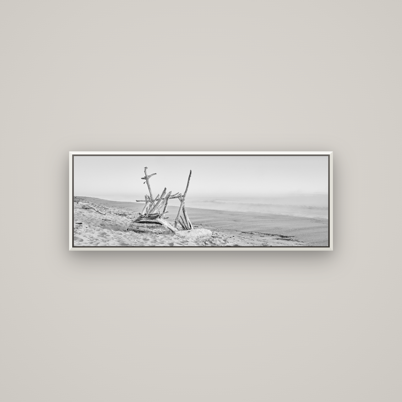 Natures Architecture, Whakatāne Beach — Basel White, 113×40 cm. New Zealand fine art wall art by Stephen Milner.