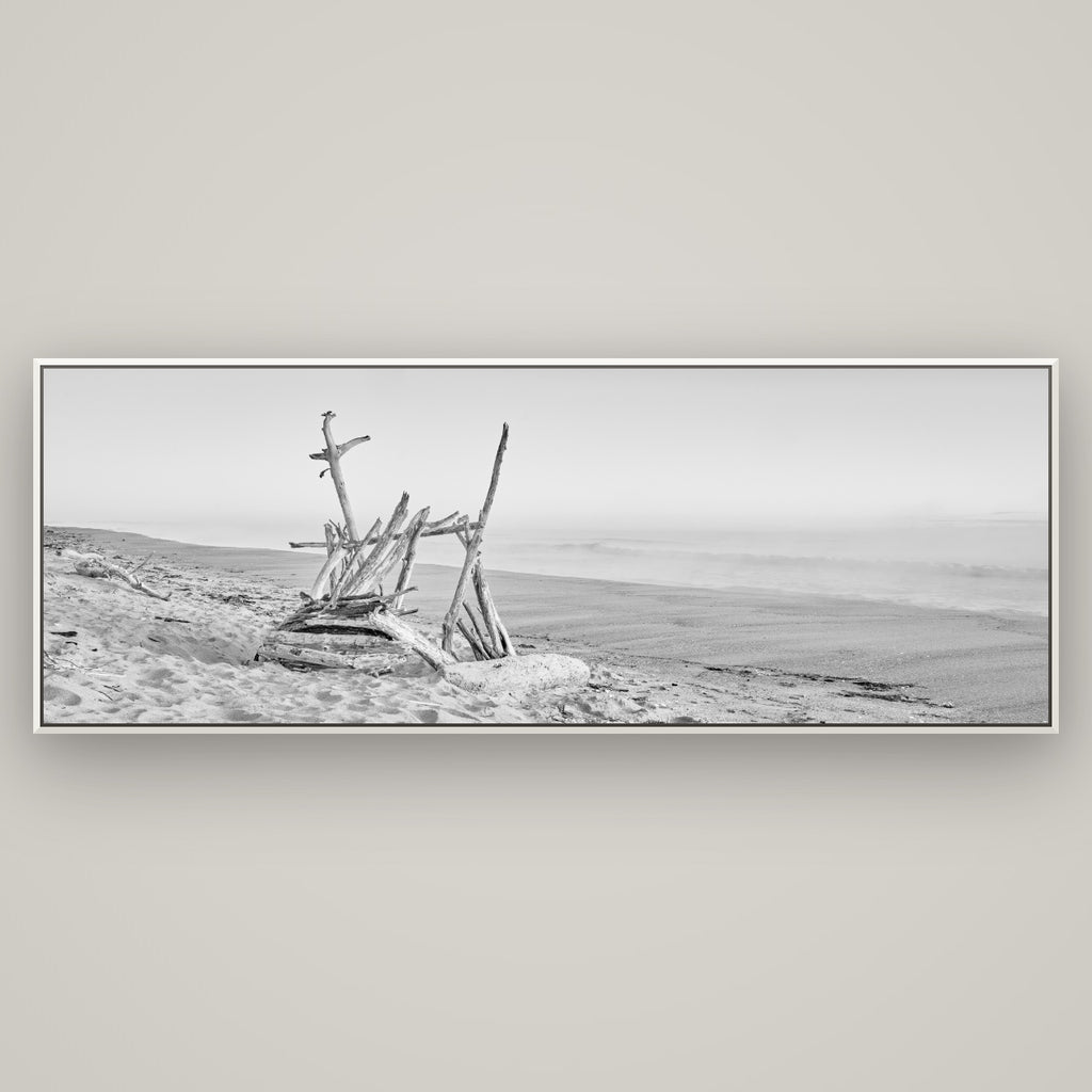 Natures Architecture, Whakatāne Beach — Basel White, 198×70 cm. New Zealand fine art wall art by Stephen Milner.