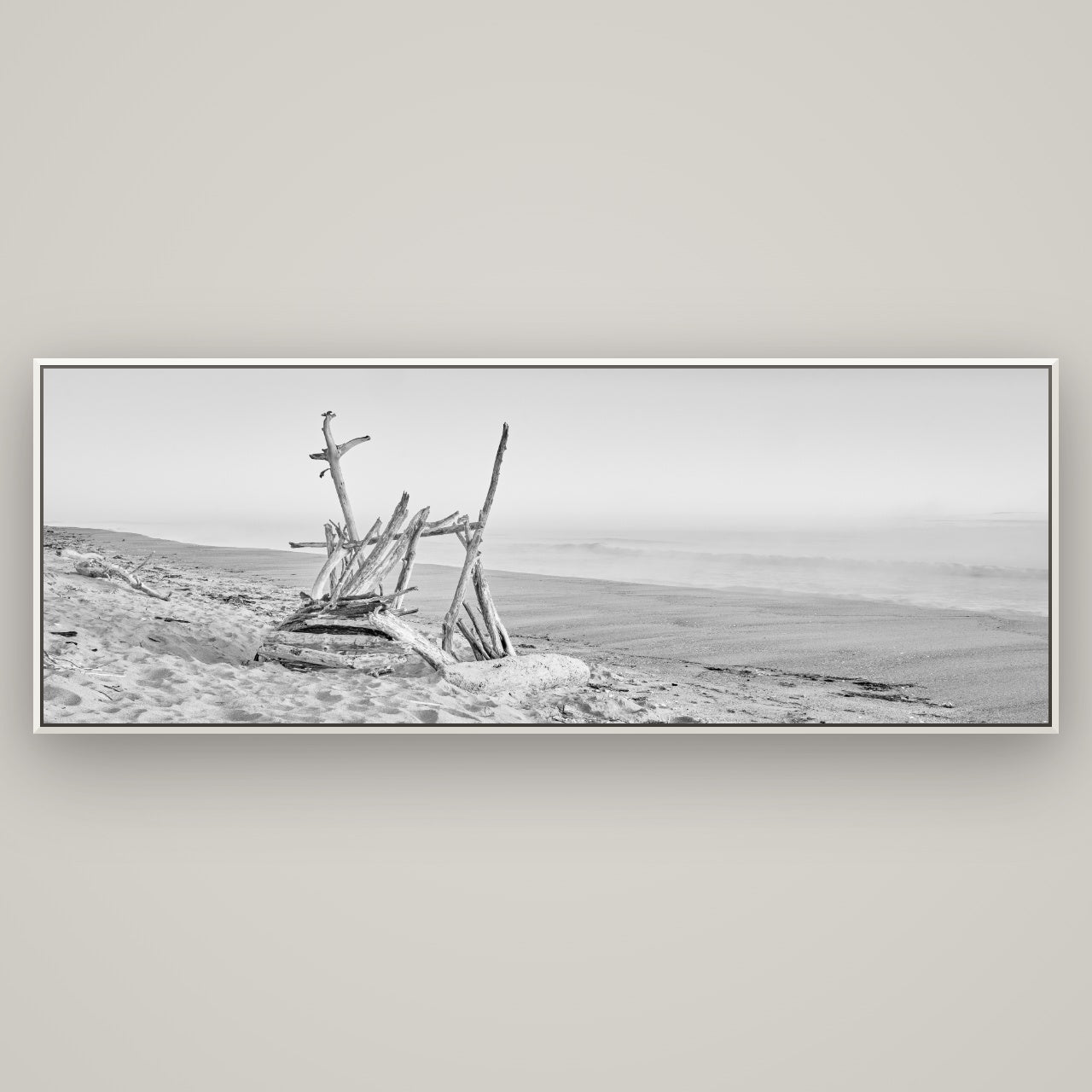 Natures Architecture, Whakatāne Beach — Basel White, 198×70 cm. New Zealand fine art wall art by Stephen Milner.