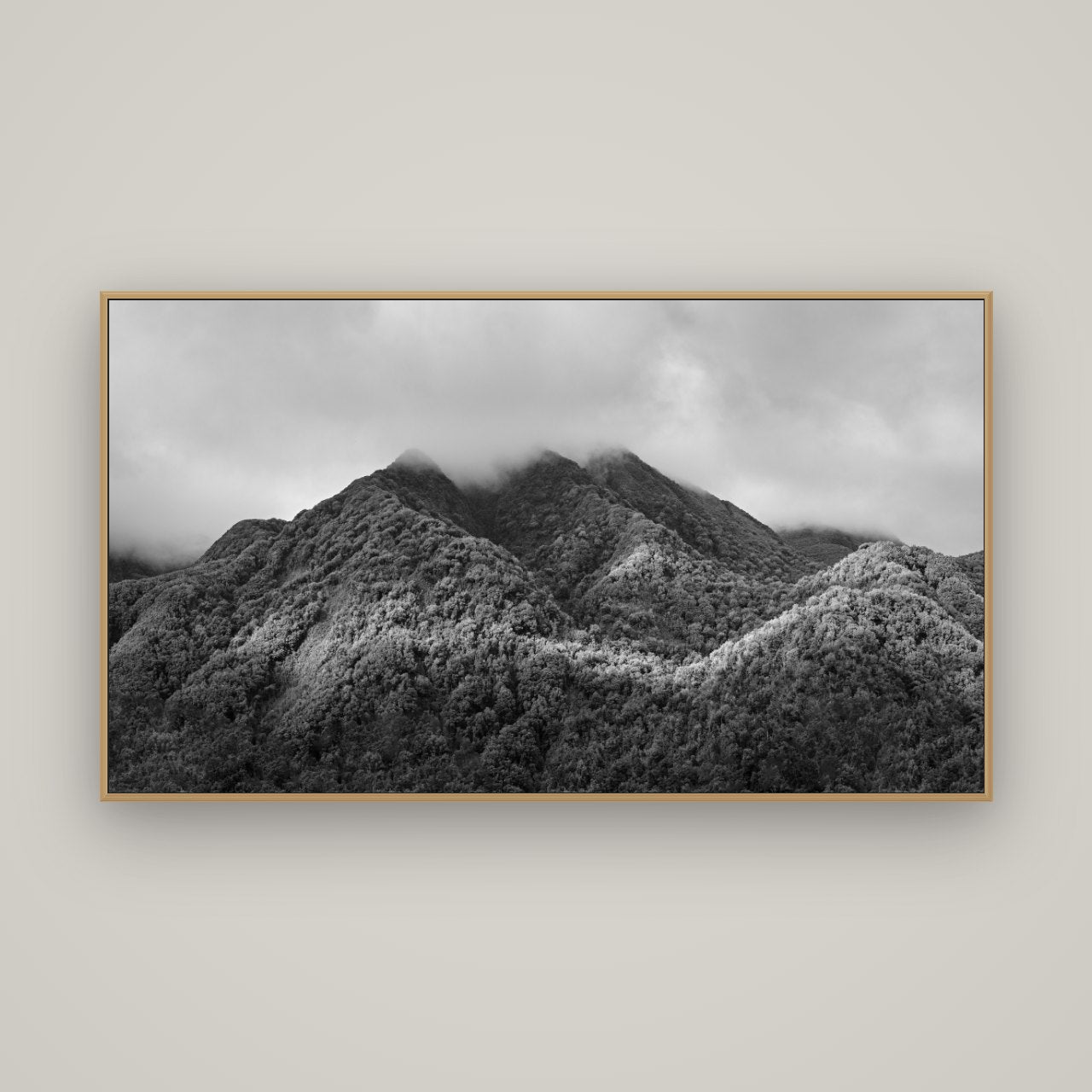 Nature's Embrace, Haast pass, Basel Natural Oak, 160×90 cm. New Zealand fine art wall art by Stephen Milner.