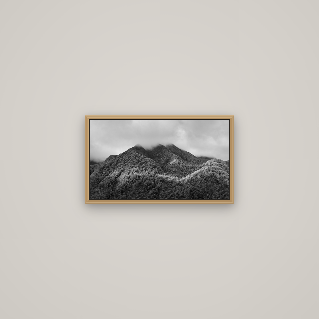 Nature's Embrace, Haast pass, Basel Natural Oak, 53×30 cm. New Zealand fine art wall art by Stephen Milner.