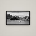 Nature's Harbour, Marlborough Sound — Basel Black, 107×60 cm. New Zealand fine art wall art by Stephen Milner.