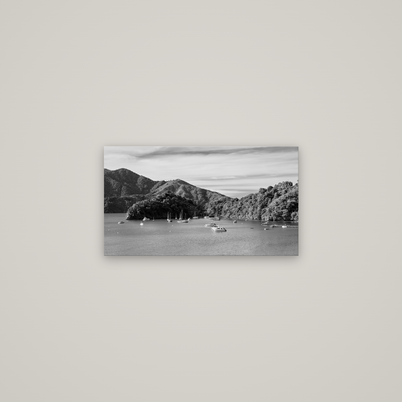 Nature's Harbour, Marlborough Sound — No frame, 64×36 cm. New Zealand fine art wall art by Stephen Milner.