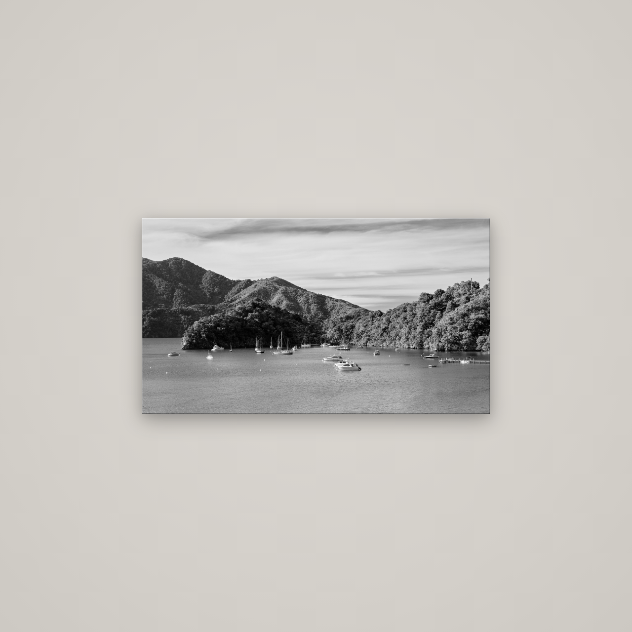 Nature's Harbour, Marlborough Sound — No frame, 80×45 cm. New Zealand fine art wall art by Stephen Milner.