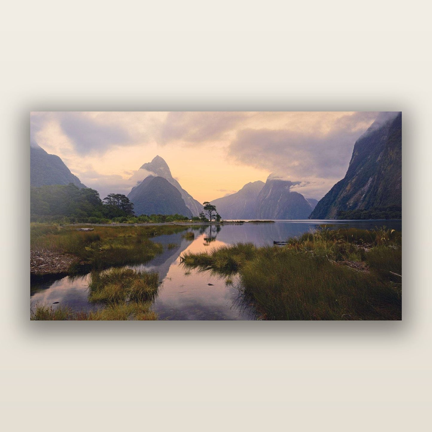Nature's Masterpiece, Milford Sound — frameless acrylic glass print. New Zealand fine art landscape photography by Stephen Milner.