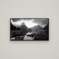 Nature's Masterpiece, Milford Sound — Basel Black, 107×60 cm. New Zealand fine art wall art by Stephen Milner.