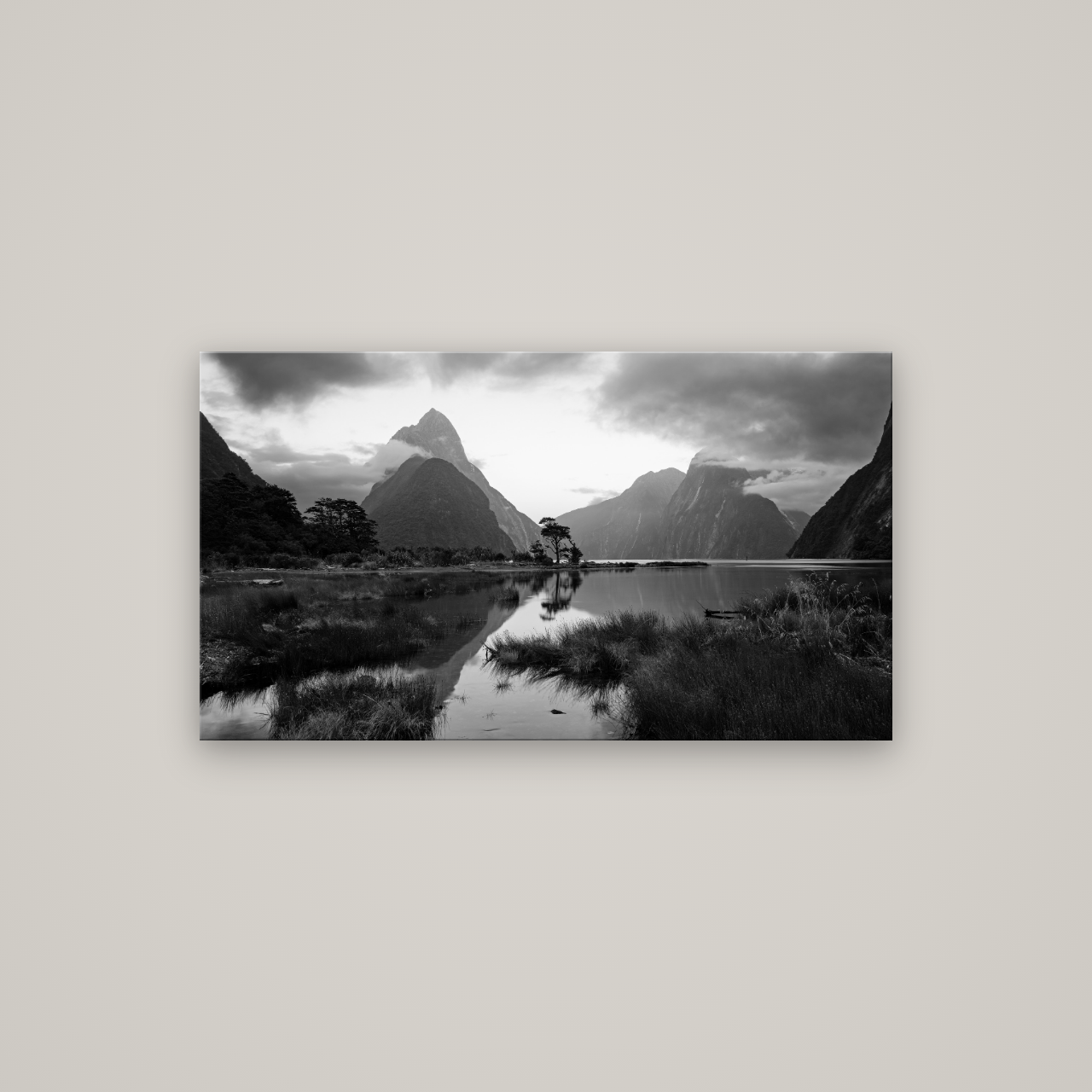 Nature's Masterpiece, Milford Sound — No frame, 107×60 cm. New Zealand fine art wall art by Stephen Milner.