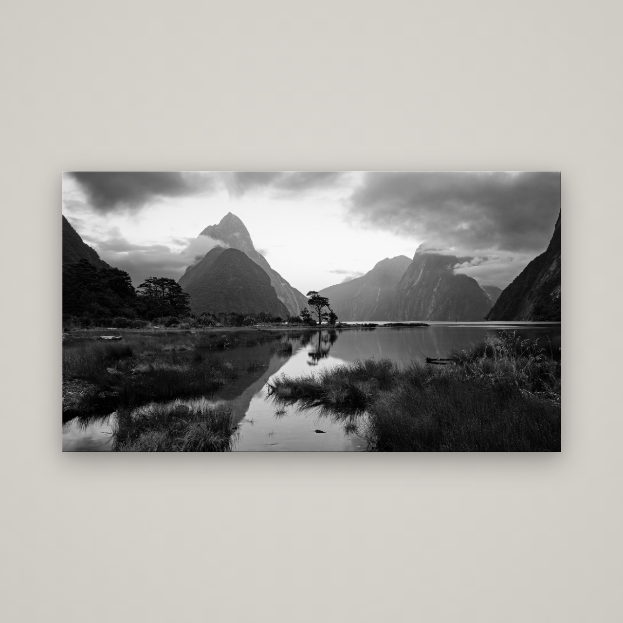 Nature's Masterpiece, Milford Sound — No frame, 160×90 cm. New Zealand fine art wall art by Stephen Milner.