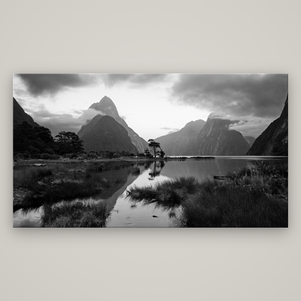 Nature's Masterpiece, Milford Sound — No frame, 196×110 cm. New Zealand fine art wall art by Stephen Milner.