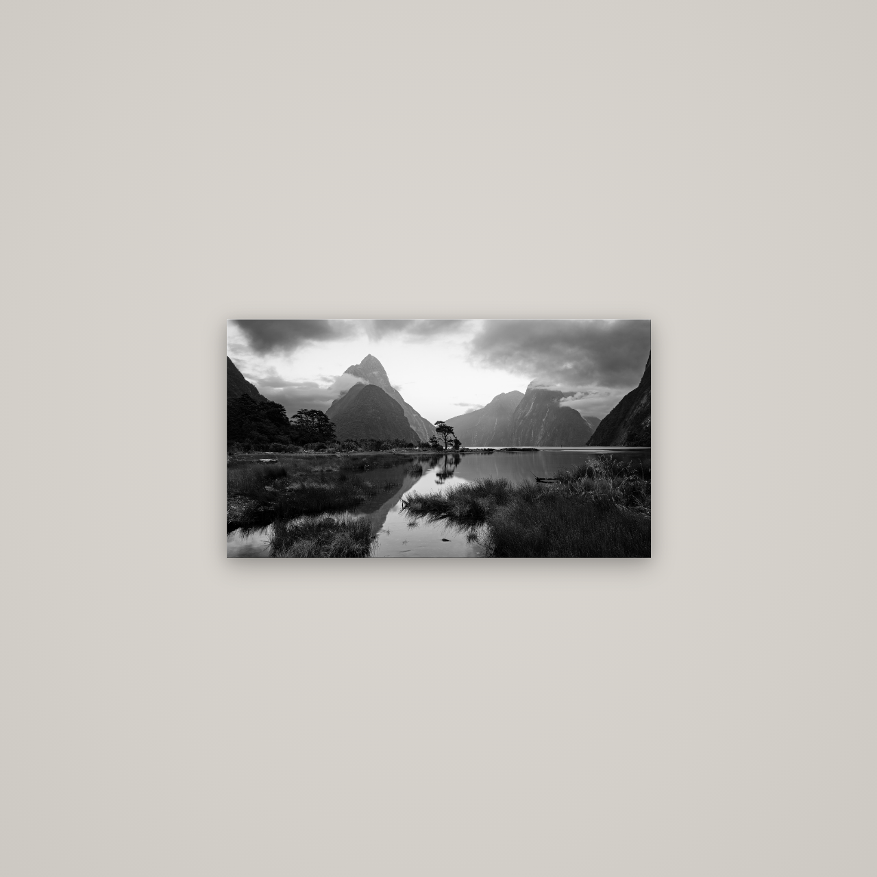 Nature's Masterpiece, Milford Sound — No frame, 64×36 cm. New Zealand fine art wall art by Stephen Milner.