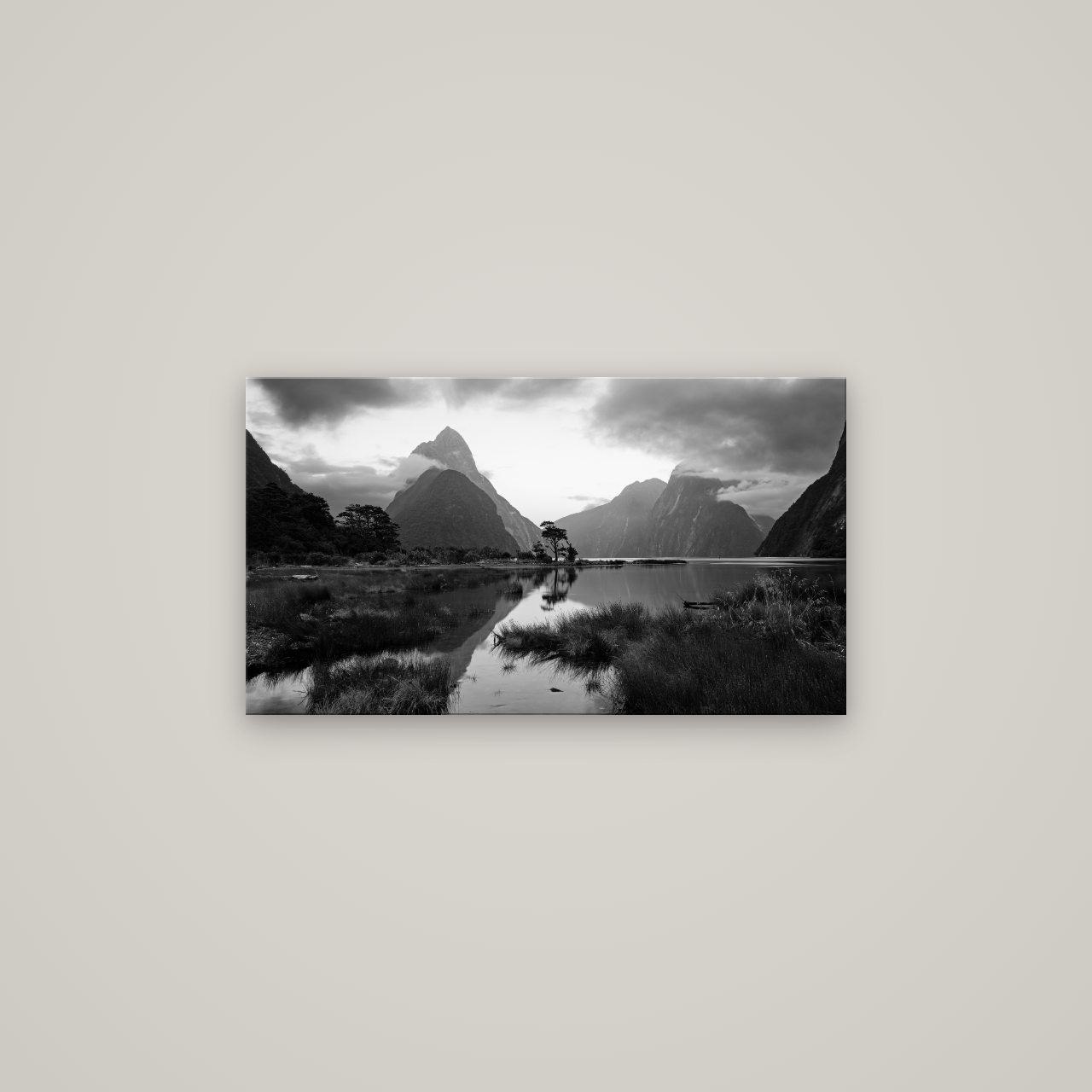 Nature's Masterpiece, Milford Sound — No frame, 80×45 cm. New Zealand fine art wall art by Stephen Milner.
