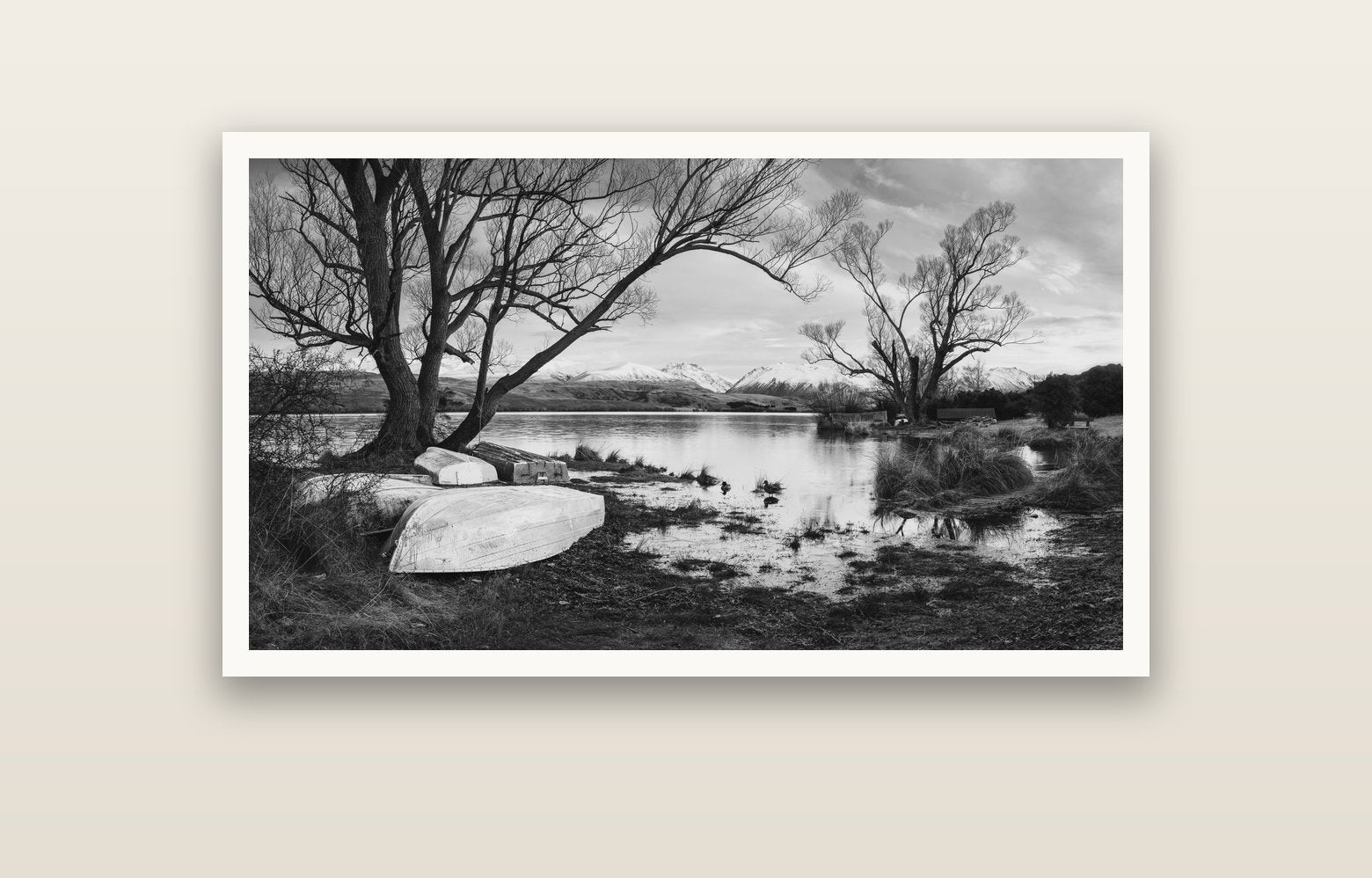 Nature's Window, Sunrise at Lake Alexandrina — Hahnemühle fine art print, 120 × 70 cm. New Zealand fine art landscape photography by Stephen Milner.
