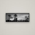 Neon Mirage, Sunset Dreams of Las Vegas — Basel Black, 113×40 cm. New Zealand fine art wall art by Stephen Milner.