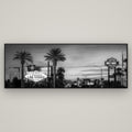 Neon Mirage, Sunset Dreams of Las Vegas — Basel Black, 198×70 cm. New Zealand fine art wall art by Stephen Milner.
