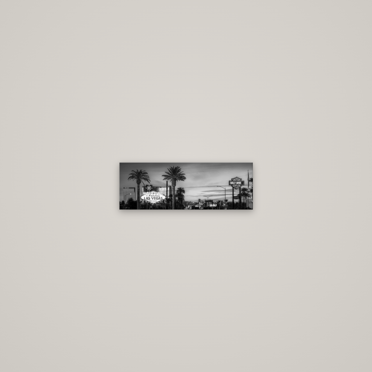 Neon Mirage, Sunset Dreams of Las Vegas — No frame, 34×12 cm. New Zealand fine art wall art by Stephen Milner.