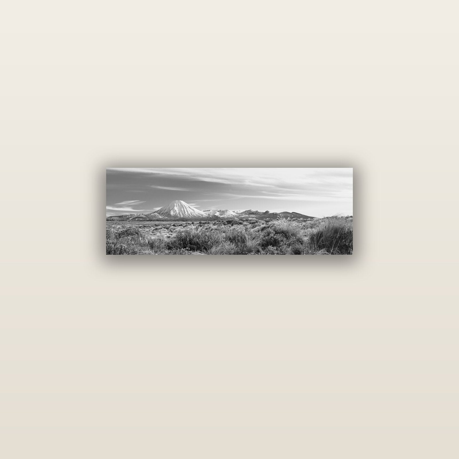 Ngauruhoe Cone, Tongariro National Park — acrylic glass print, 76 × 25 cm. New Zealand fine art landscape wall art by Stephen Milner.