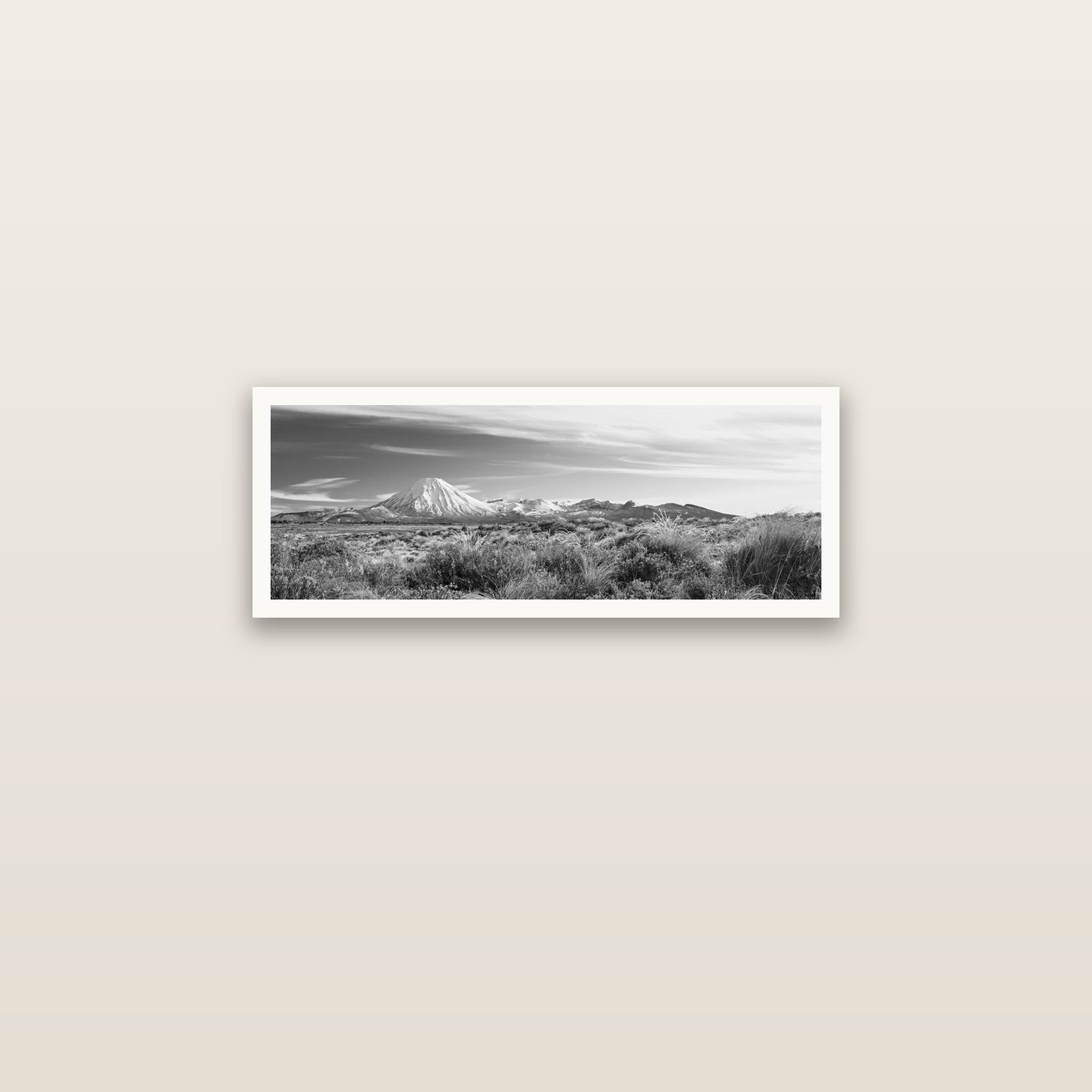 Ngauruhoe Cone, Tongariro National Park — Hahnemühle fine art print, 76 × 25 cm. New Zealand fine art landscape photography by Stephen Milner.