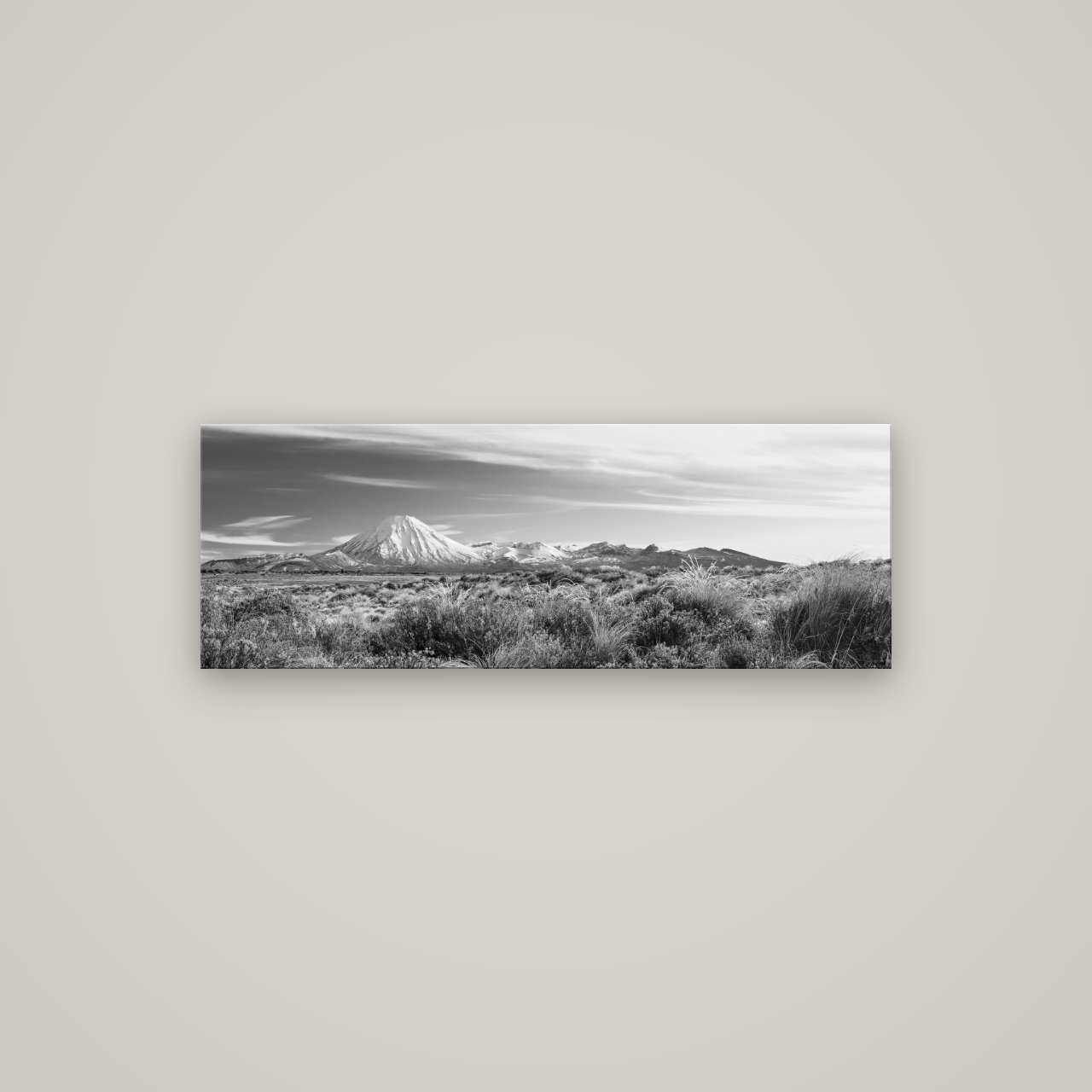 Ngauruhoe Cone, Tongariro National Park — No frame, 113×40 cm. New Zealand fine art wall art by Stephen Milner.