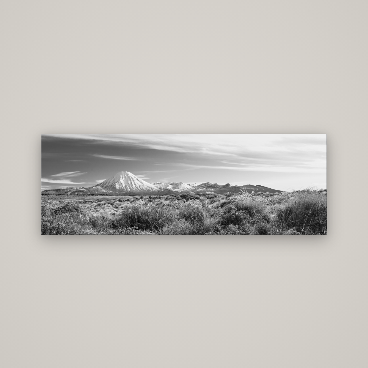 Ngauruhoe Cone, Tongariro National Park — No frame, 170×60 cm. New Zealand fine art wall art by Stephen Milner.