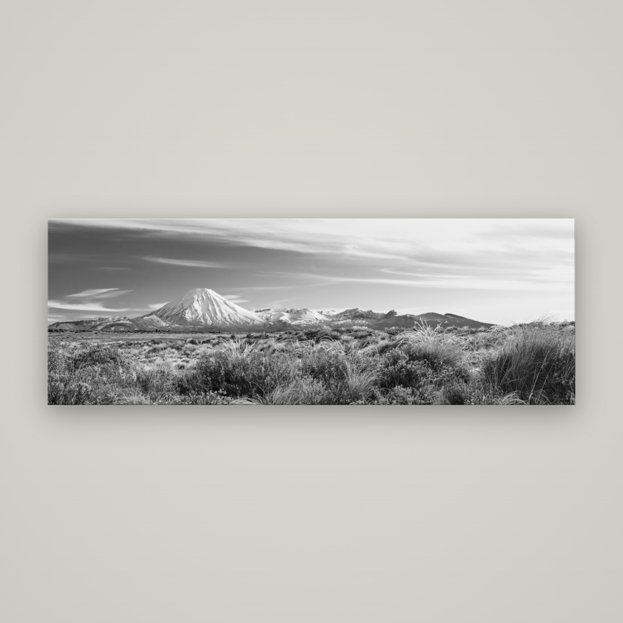 Ngauruhoe Cone, Tongariro National Park — No frame, 198×70 cm. New Zealand fine art wall art by Stephen Milner.