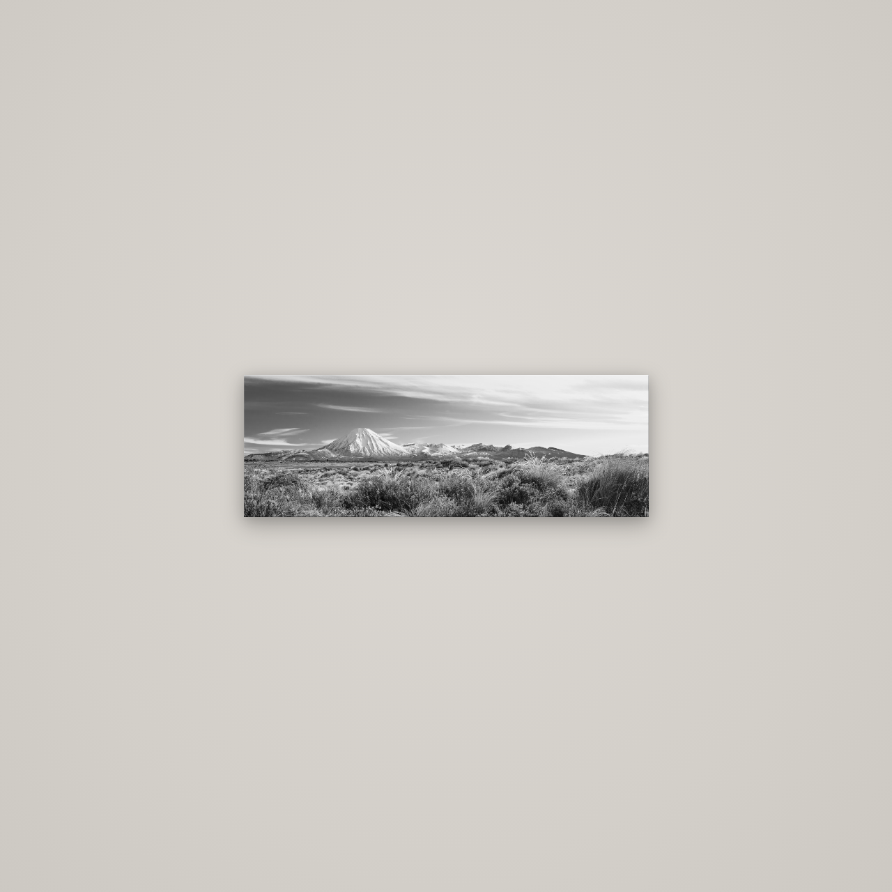 Ngauruhoe Cone, Tongariro National Park — No frame, 57×20 cm. New Zealand fine art wall art by Stephen Milner.