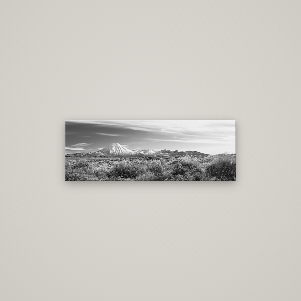 Ngauruhoe Cone, Tongariro National Park — No frame, 85×30 cm. New Zealand fine art wall art by Stephen Milner.