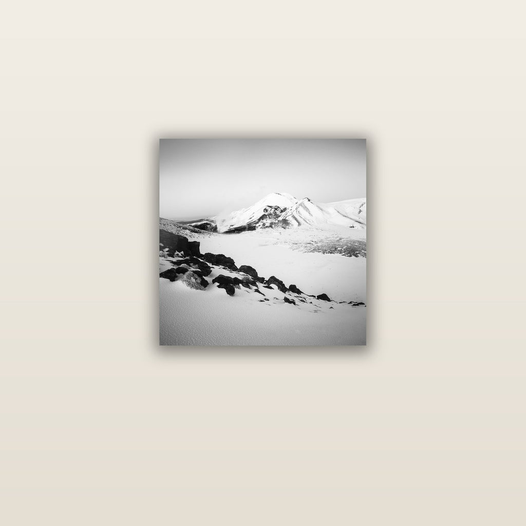 Ngauruhoe's Glow, Tongariro National Park — acrylic glass print, 30 × 30 cm. New Zealand fine art landscape wall art by Stephen Milner.