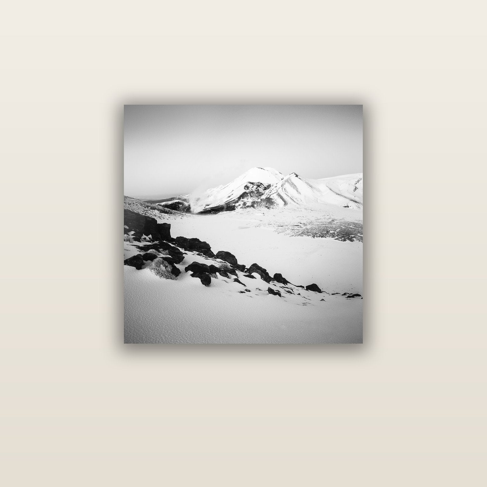 Ngauruhoe's Glow, Tongariro National Park — acrylic glass print, 61 × 61 cm. New Zealand fine art landscape wall art by Stephen Milner.