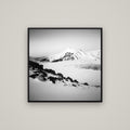 Ngauruhoe's Glow, Tongariro National Park — Basel Black, 80×80 cm. New Zealand fine art wall art by Stephen Milner.