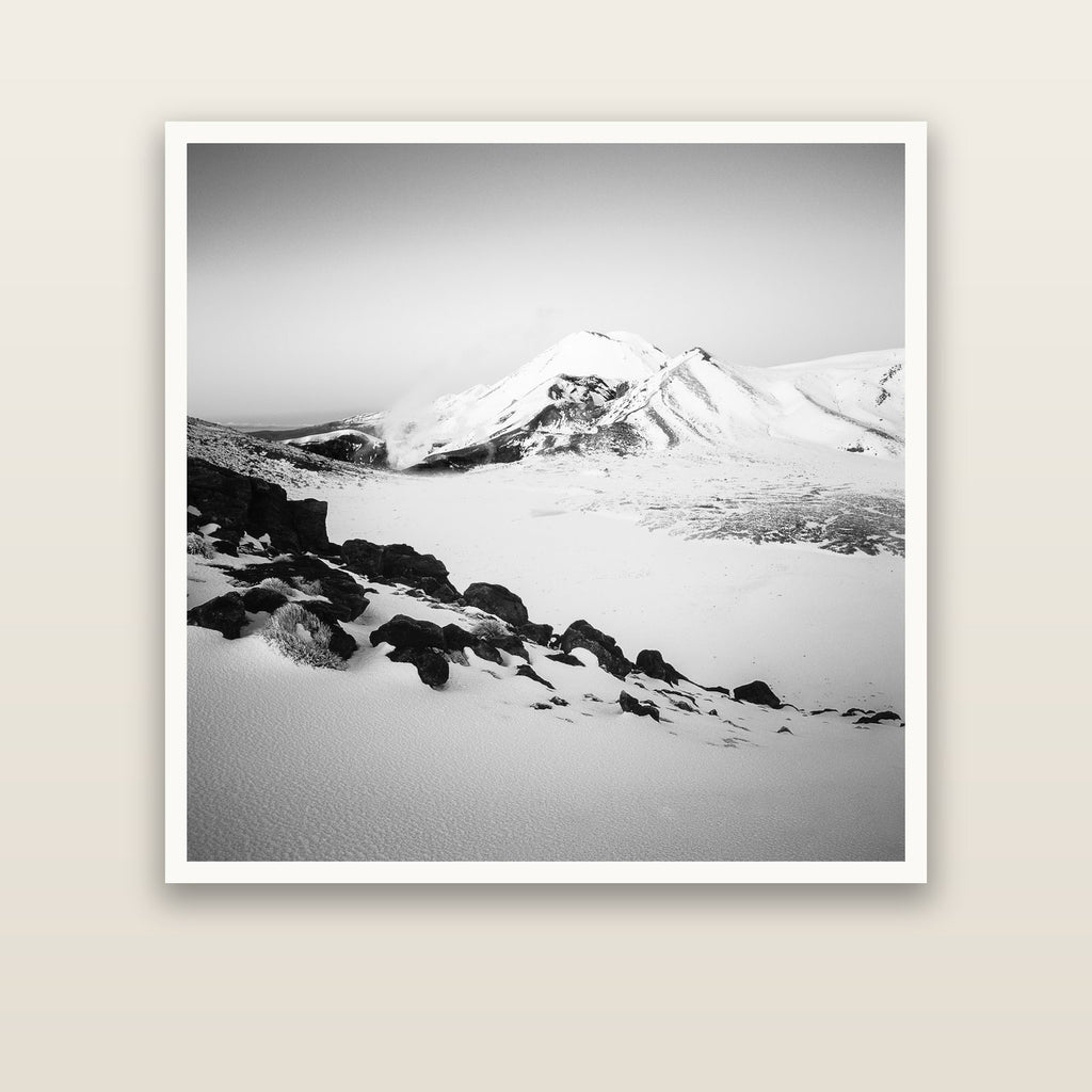 Ngauruhoe's Glow, Tongariro National Park — Hahnemühle fine art print, 127 × 127 cm. New Zealand fine art landscape photography by Stephen Milner.