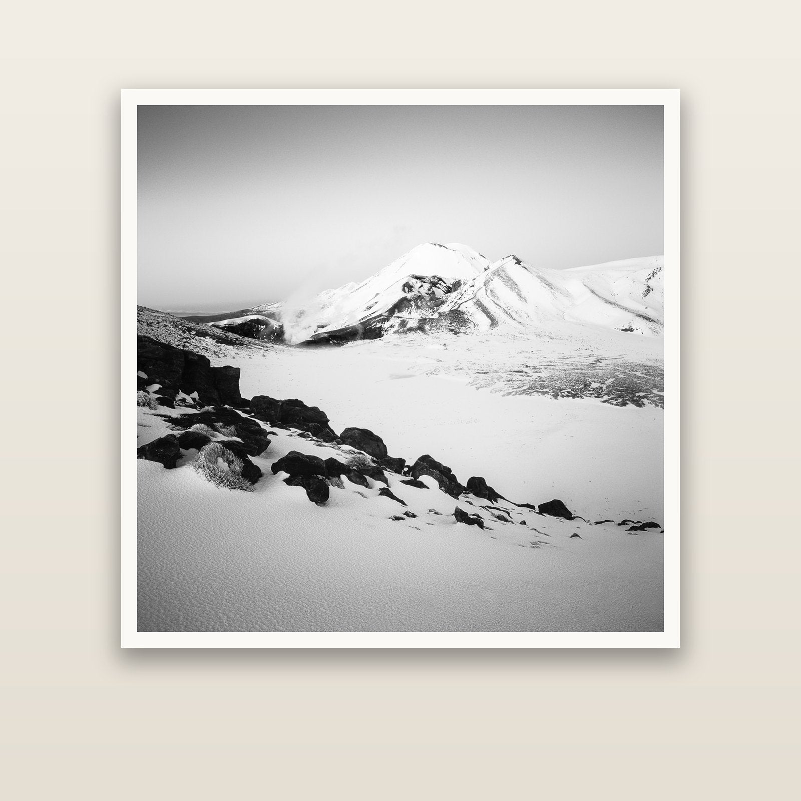 Ngauruhoe's Glow, Tongariro National Park — Hahnemühle fine art print, 127 × 127 cm. New Zealand fine art landscape photography by Stephen Milner.