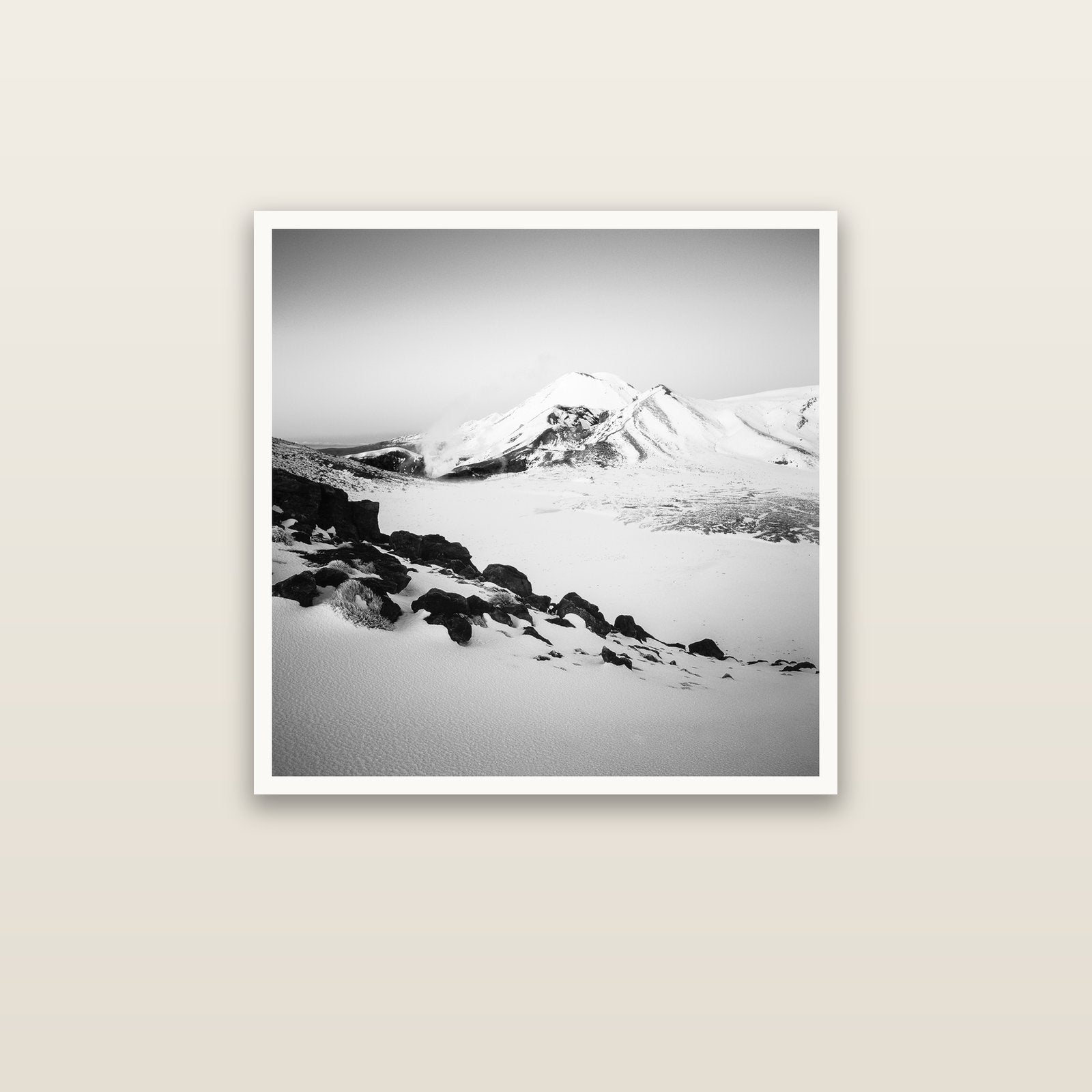 Ngauruhoe's Glow, Tongariro National Park — Hahnemühle fine art print, 75 × 75 cm. New Zealand fine art landscape photography by Stephen Milner.