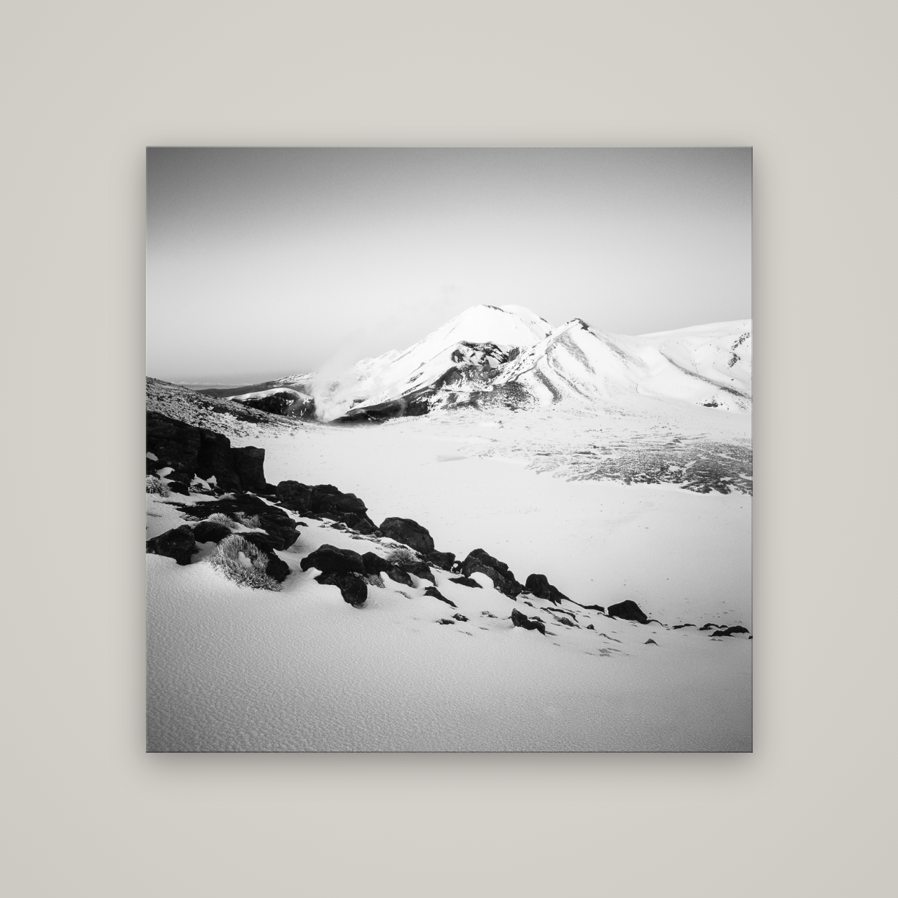Ngauruhoe's Glow, Tongariro National Park — No frame, 120×120 cm. New Zealand fine art wall art by Stephen Milner.