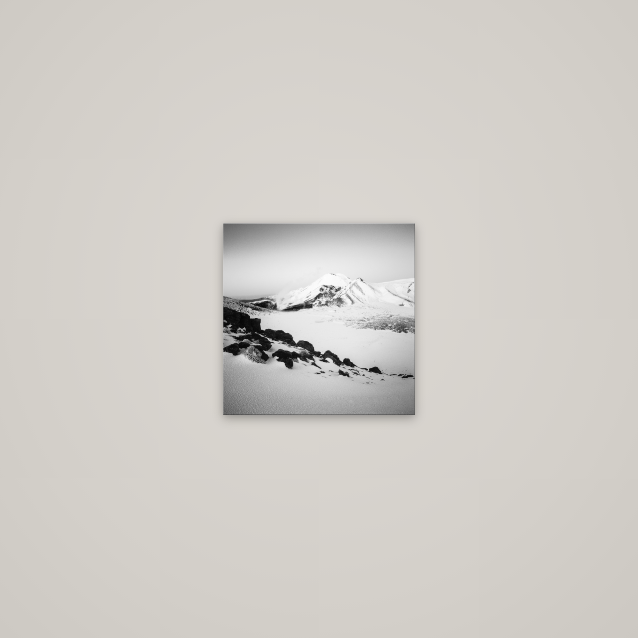 Ngauruhoe's Glow, Tongariro National Park — No frame, 20×20 cm. New Zealand fine art wall art by Stephen Milner.