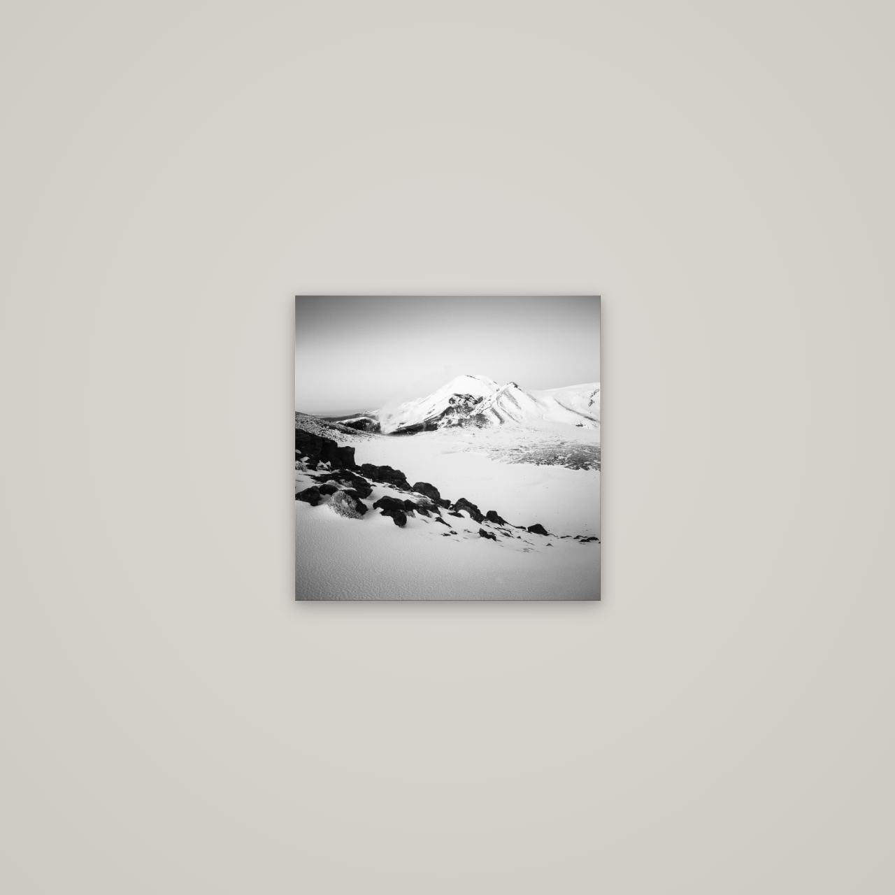 Ngauruhoe's Glow, Tongariro National Park — No frame, 30×30 cm. New Zealand fine art wall art by Stephen Milner.