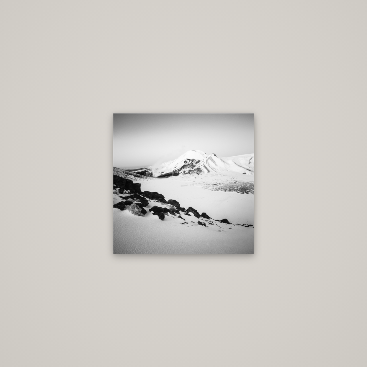 Ngauruhoe's Glow, Tongariro National Park — No frame, 40×40 cm. New Zealand fine art wall art by Stephen Milner.