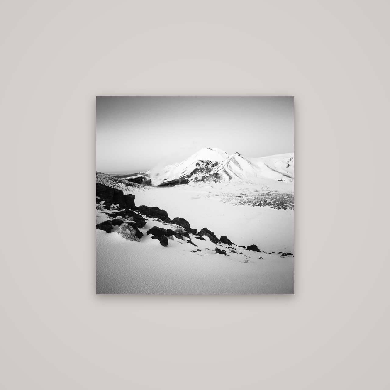 Ngauruhoe's Glow, Tongariro National Park — No frame, 70×70 cm. New Zealand fine art wall art by Stephen Milner.